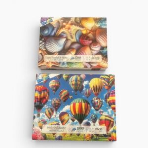 Blueforest Jigsaw Puzzle Bundle 1000pc Hot Air Balloon & 500pc Seashell Starfish